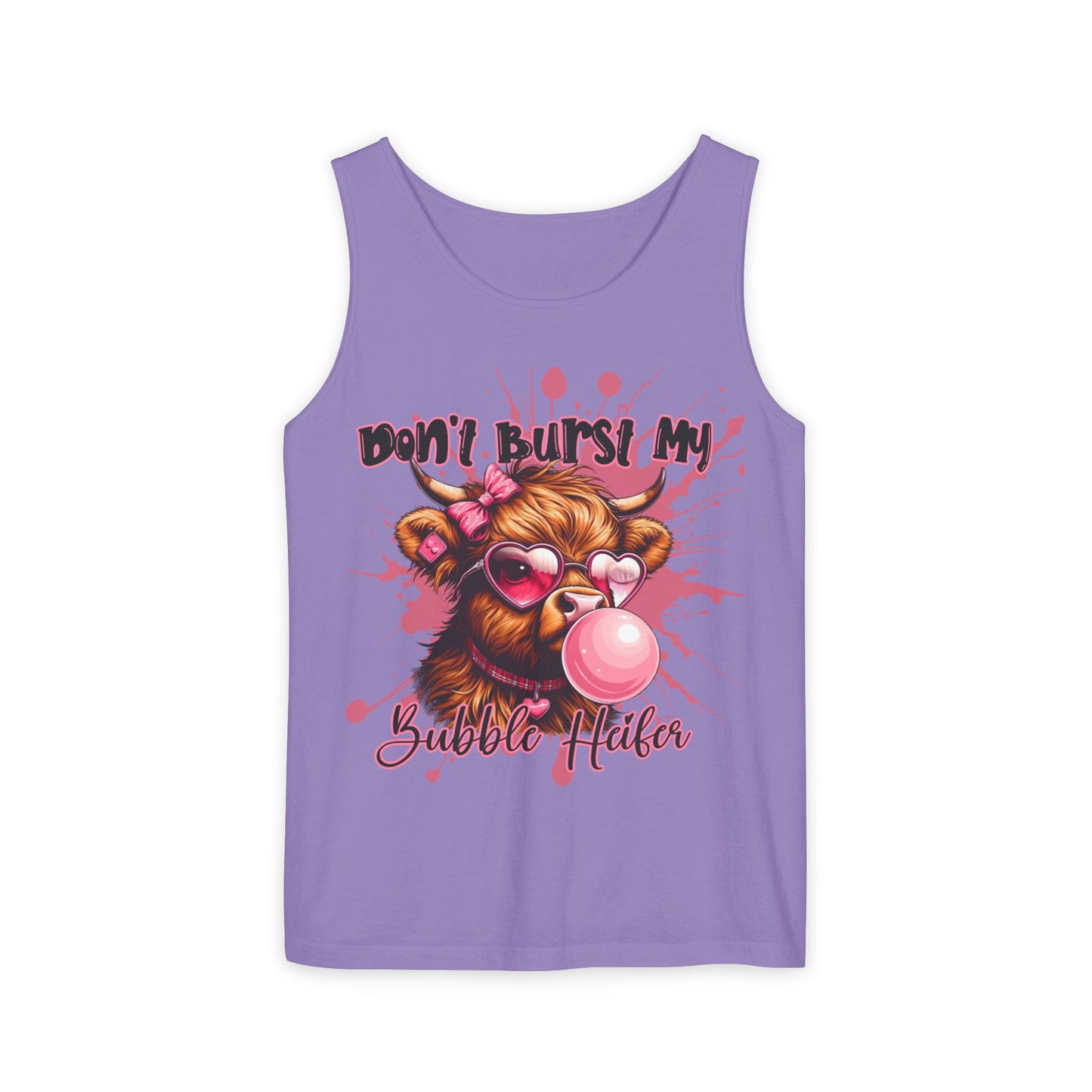 Tank Top - Don't Burst My Bubble Highland Cow Design