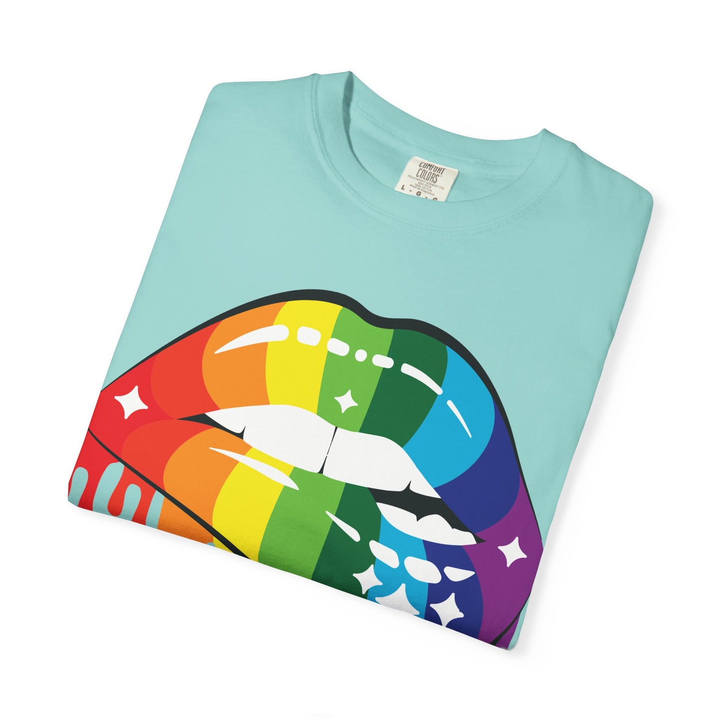 Rainbow Drip Lips Shirt – Bold Pride Graphic Tee, Colorful LGBTQ+ Lip Art, Glitter Dripping Lips Design