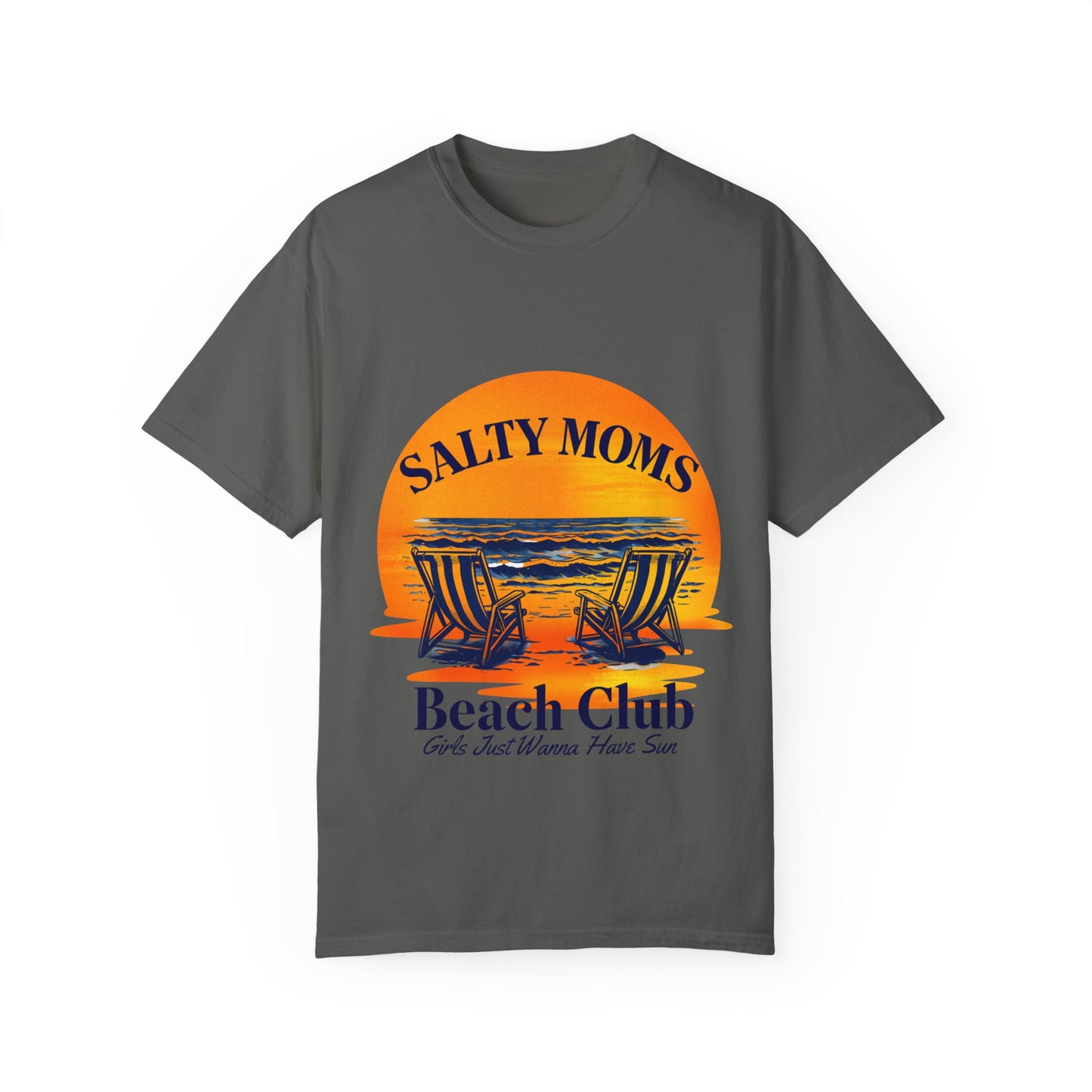 Salty Moms Beach Club T-Shirt - Unisex Garment-Dyed Tee for Beach Lovers