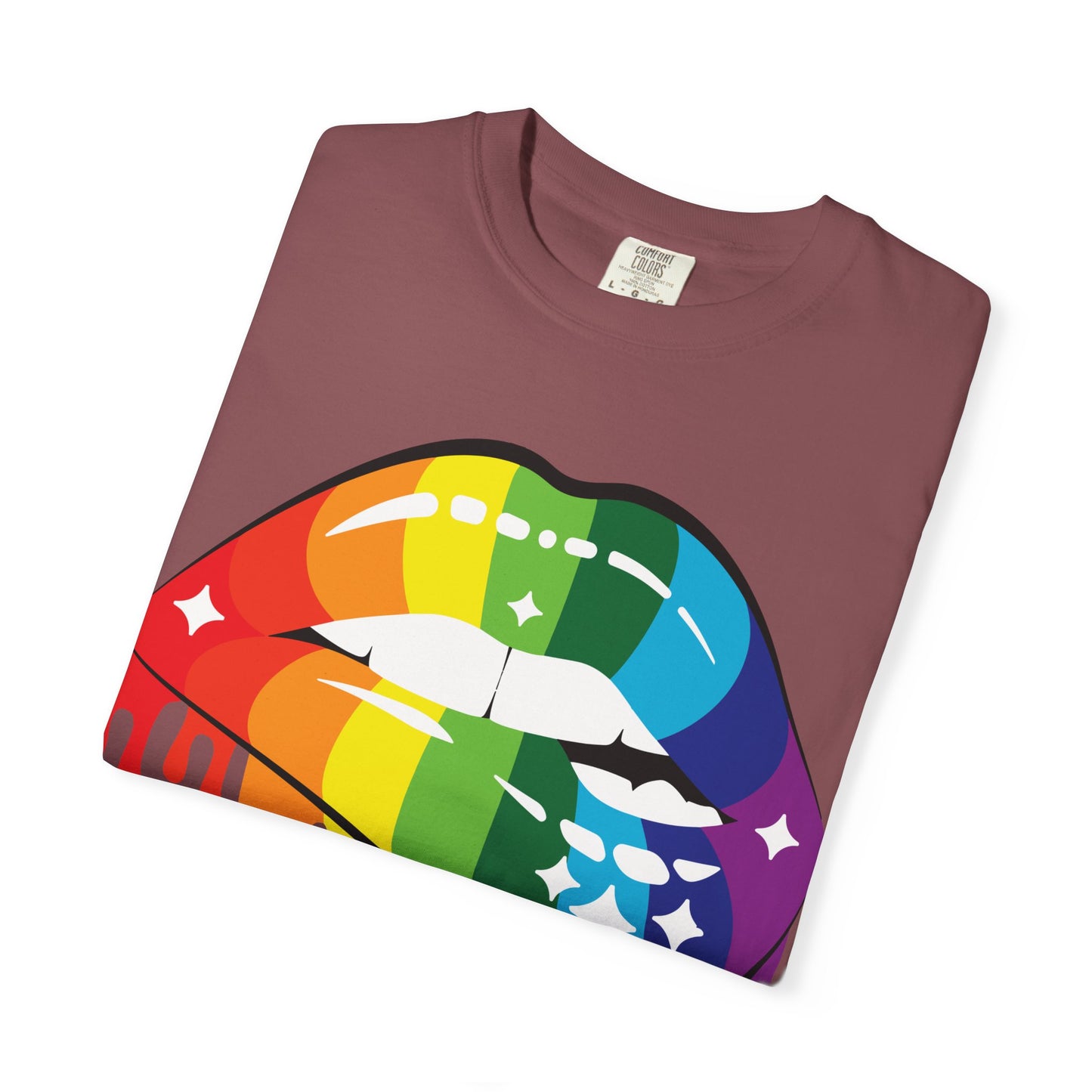 Rainbow Drip Lips Shirt – Bold Pride Graphic Tee, Colorful LGBTQ+ Lip Art, Glitter Dripping Lips Design