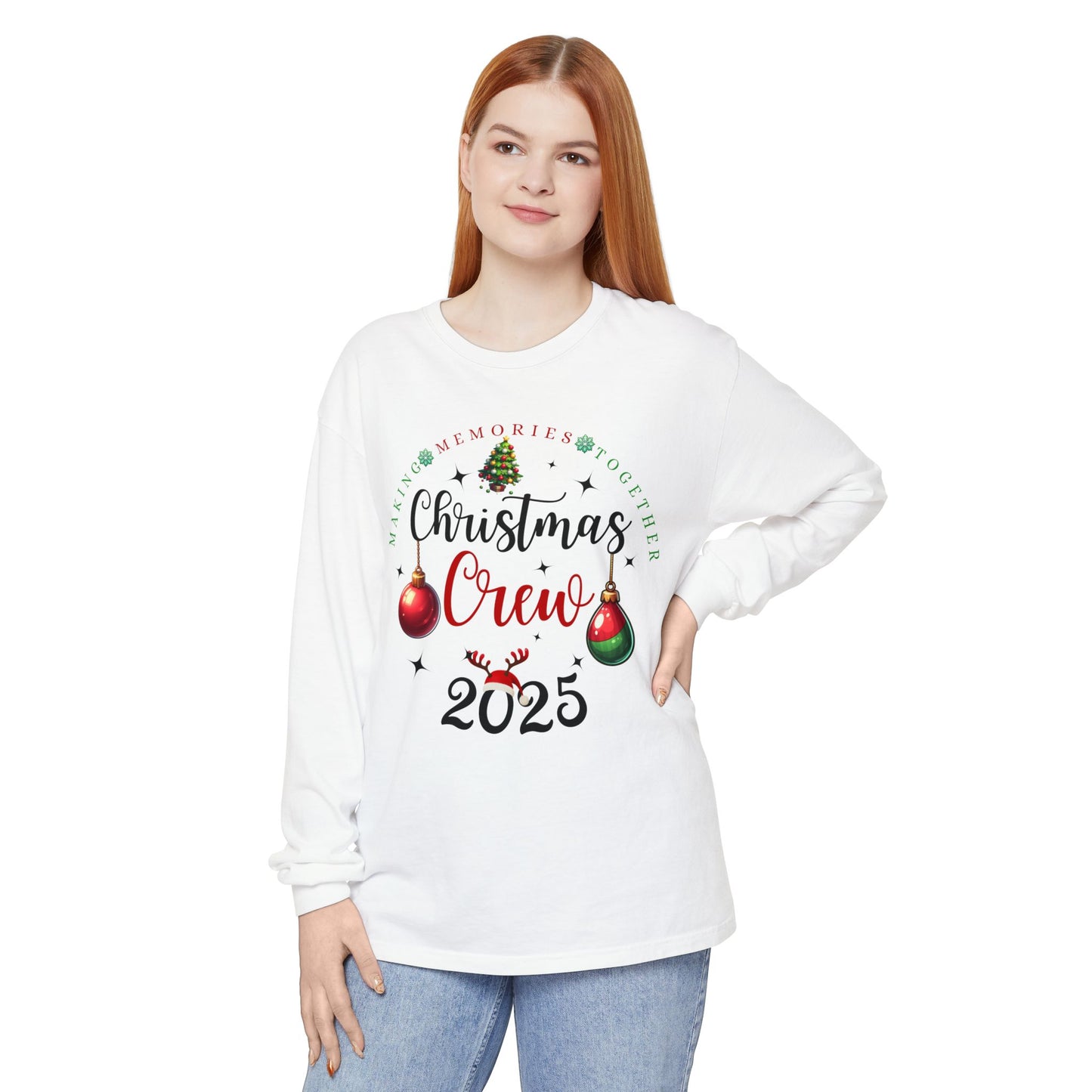 Christmas Crew Long Sleeve T-Shirt 2025; Comfort Colors