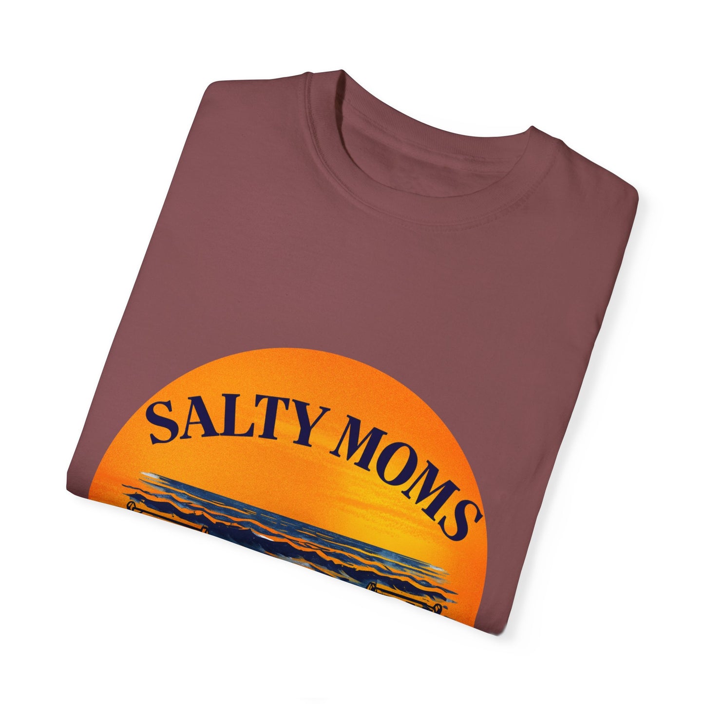 Salty Moms Beach Club T-Shirt - Unisex Garment-Dyed Tee for Beach Lovers