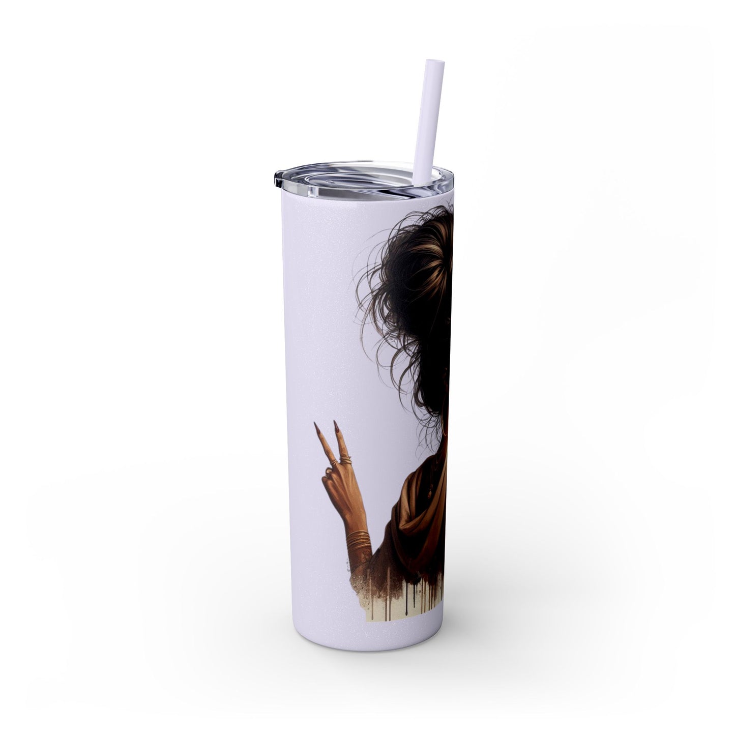 GO ASK YOUR DAD Stylish 20oz Skinny Tumbler with Straw - Go For It Design
