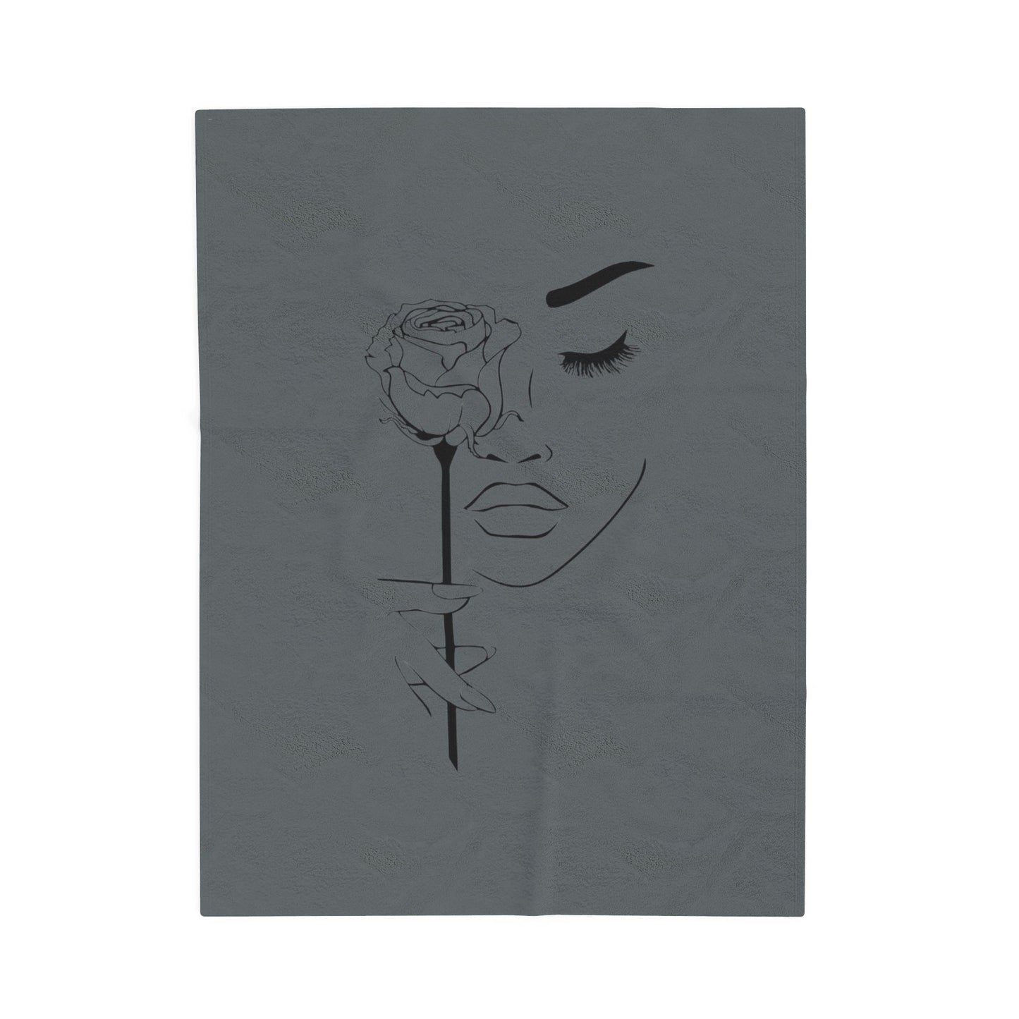 Elegant Rose Velveteen Plush Blanket - Soft Floral Throw for Home Decor & Gift