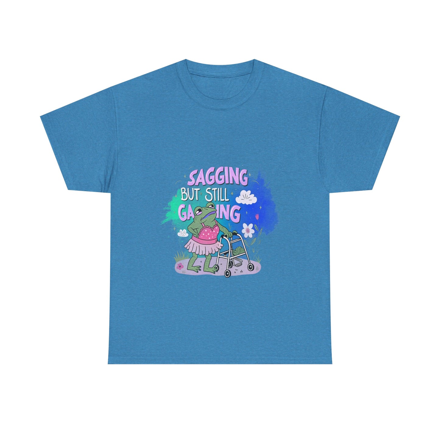 Unisex Heavy Cotton Tee - "Sagging But Still Gaming" Fun Graphic Tee for Gamers