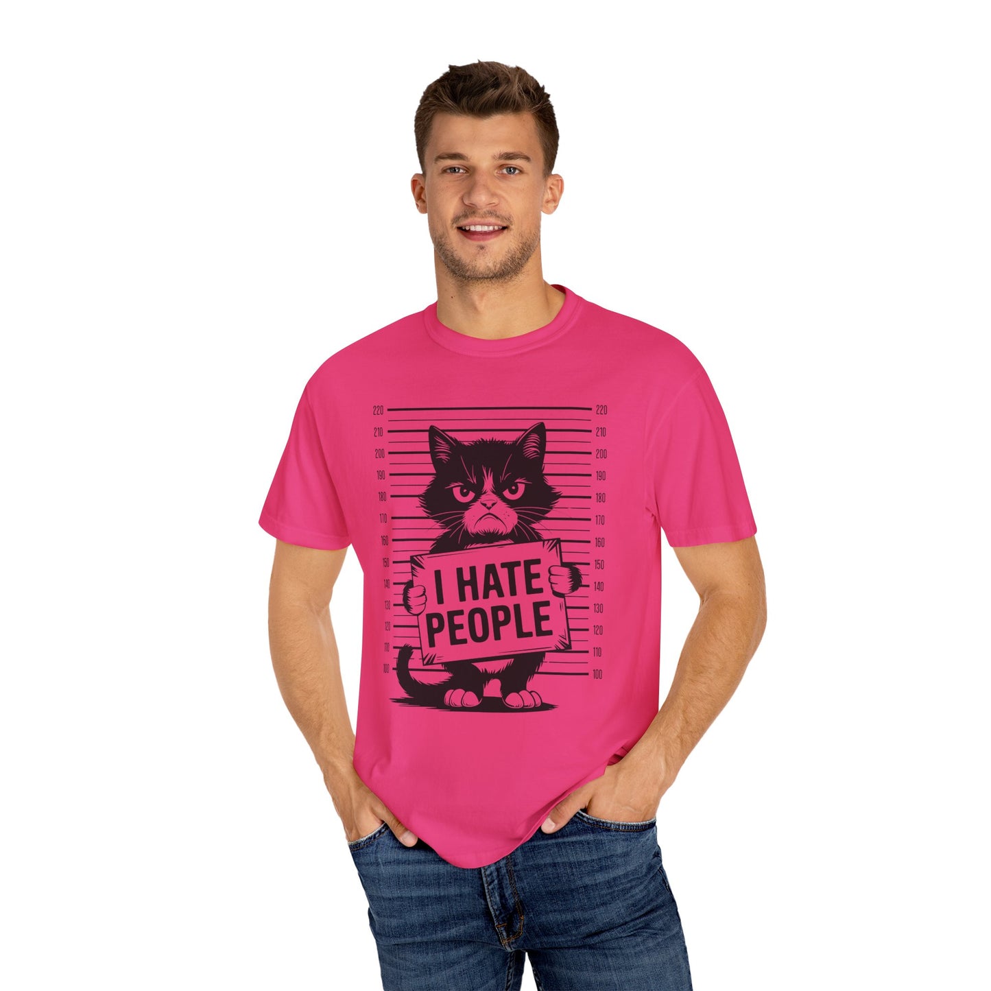 Cat Funny Comfort Colors T-shirt - I Hate People Design