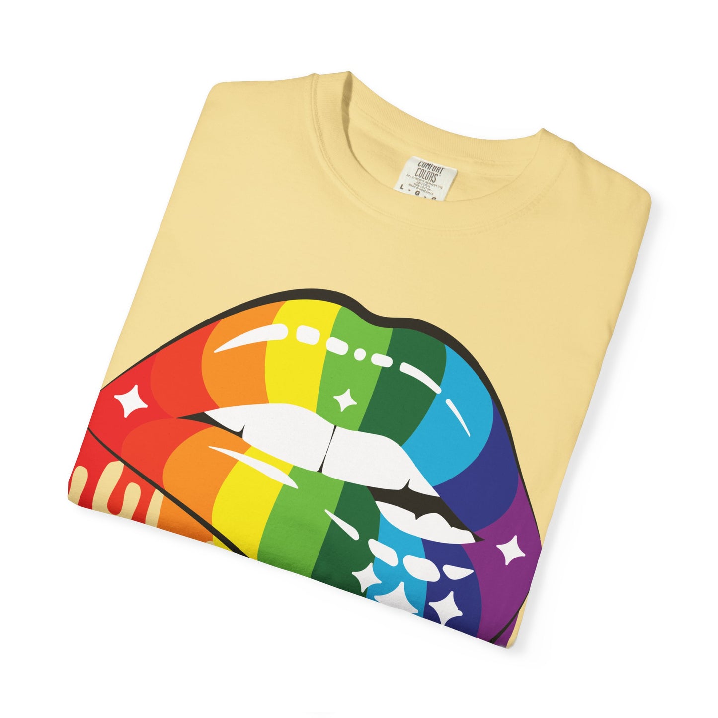 Rainbow Drip Lips Shirt – Bold Pride Graphic Tee, Colorful LGBTQ+ Lip Art, Glitter Dripping Lips Design