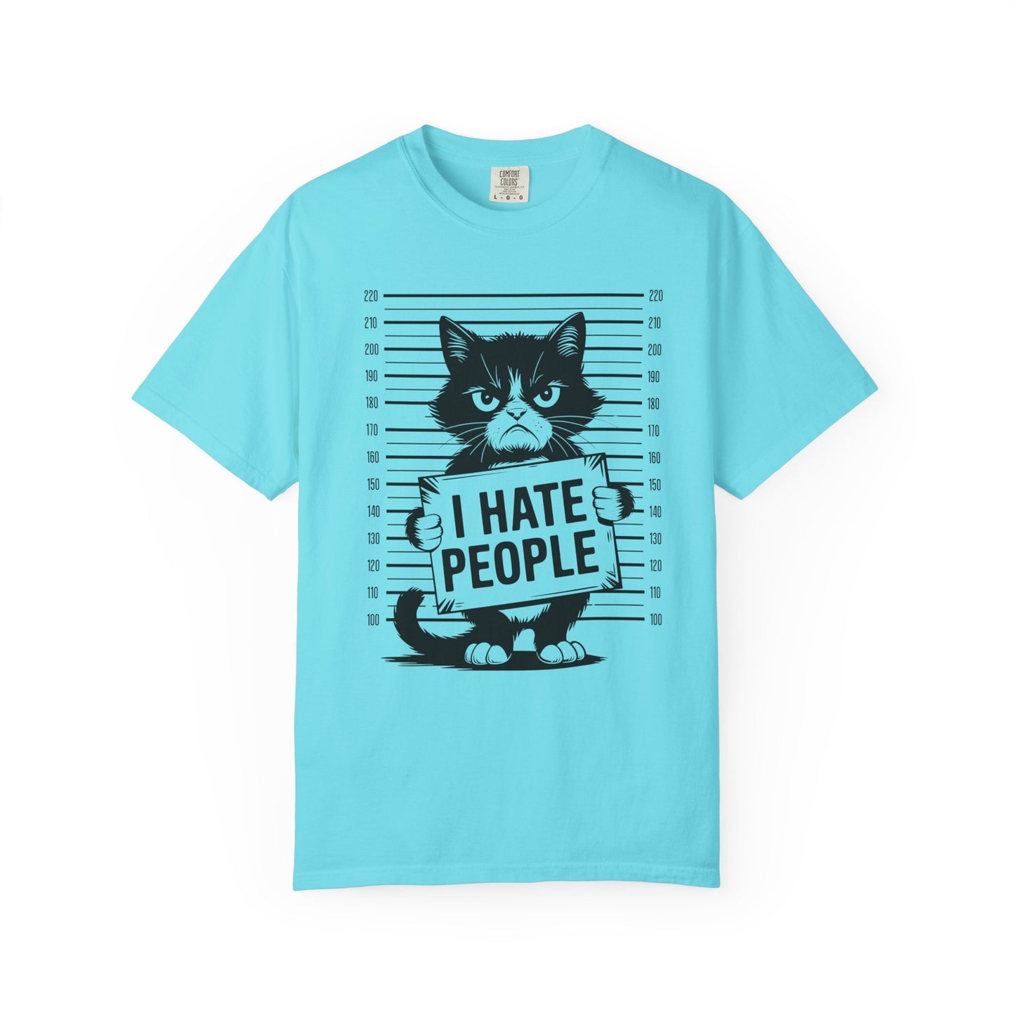 Cat Funny Comfort Colors T-shirt - I Hate People Design