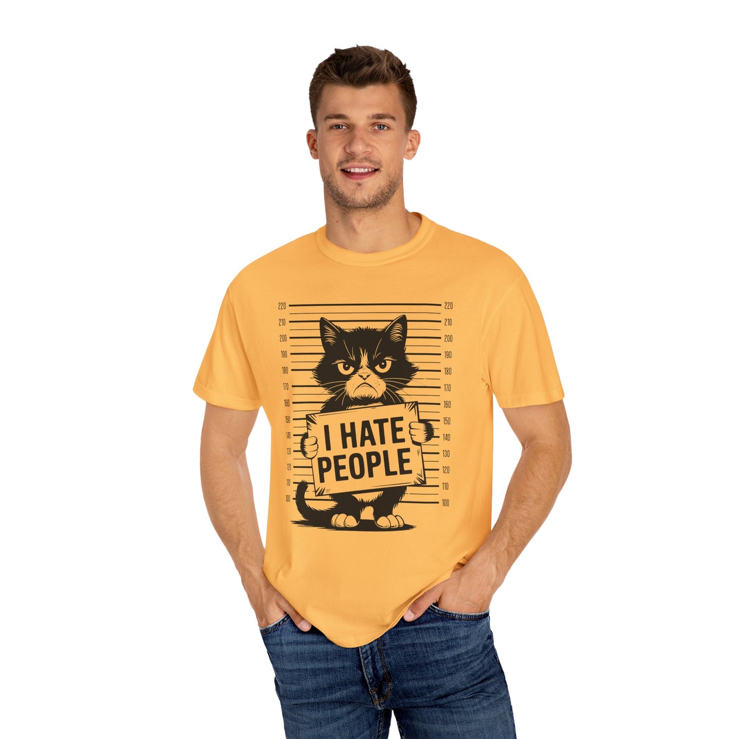 Cat Funny Comfort Colors T-shirt - I Hate People Design