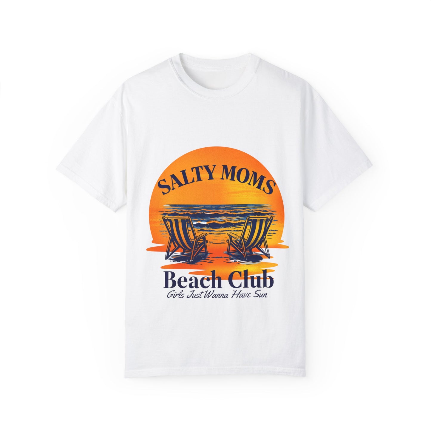 Salty Moms Beach Club T-Shirt - Unisex Garment-Dyed Tee for Beach Lovers