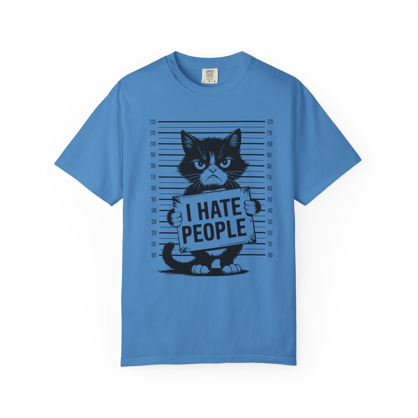 Cat Funny Comfort Colors T-shirt - I Hate People Design