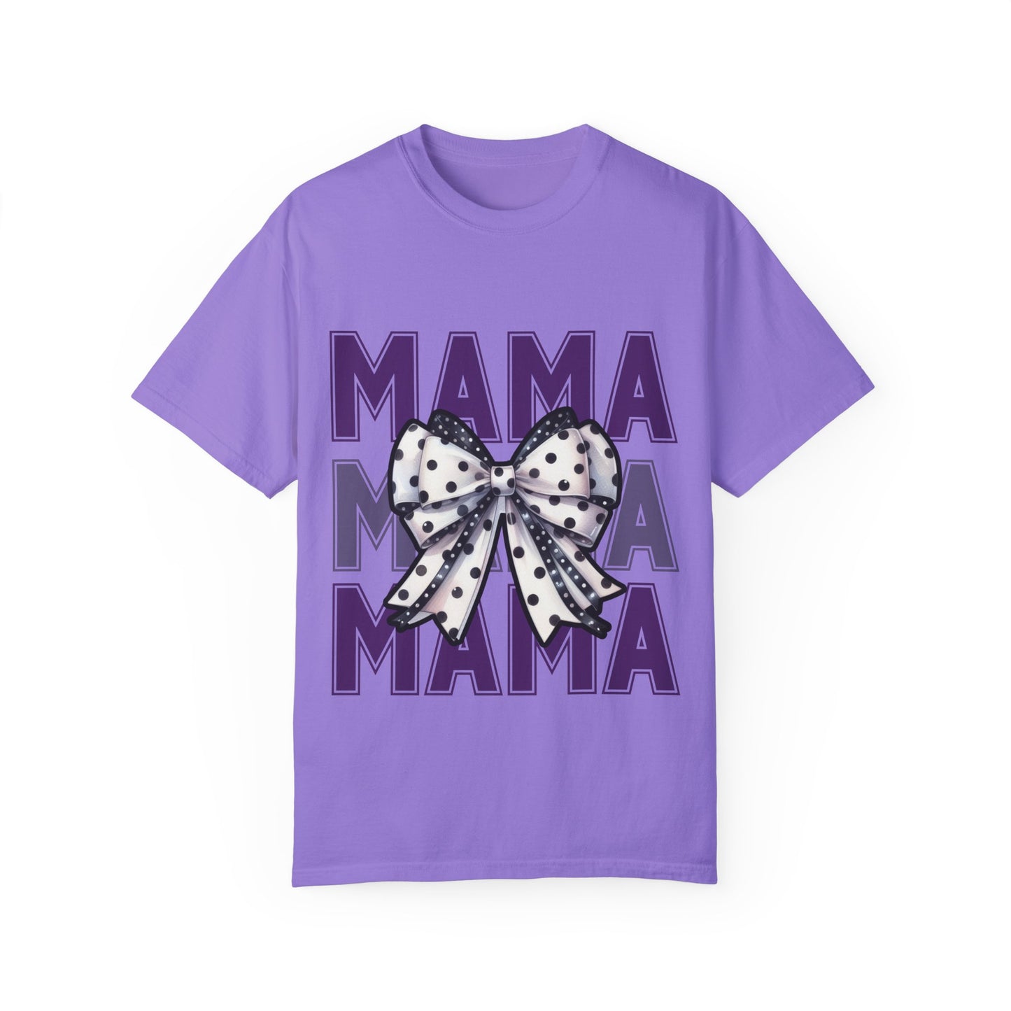 Polka Dot Bow Mama Tee – Retro Glam Mom Vibes comfort colors Unisex T-shirt