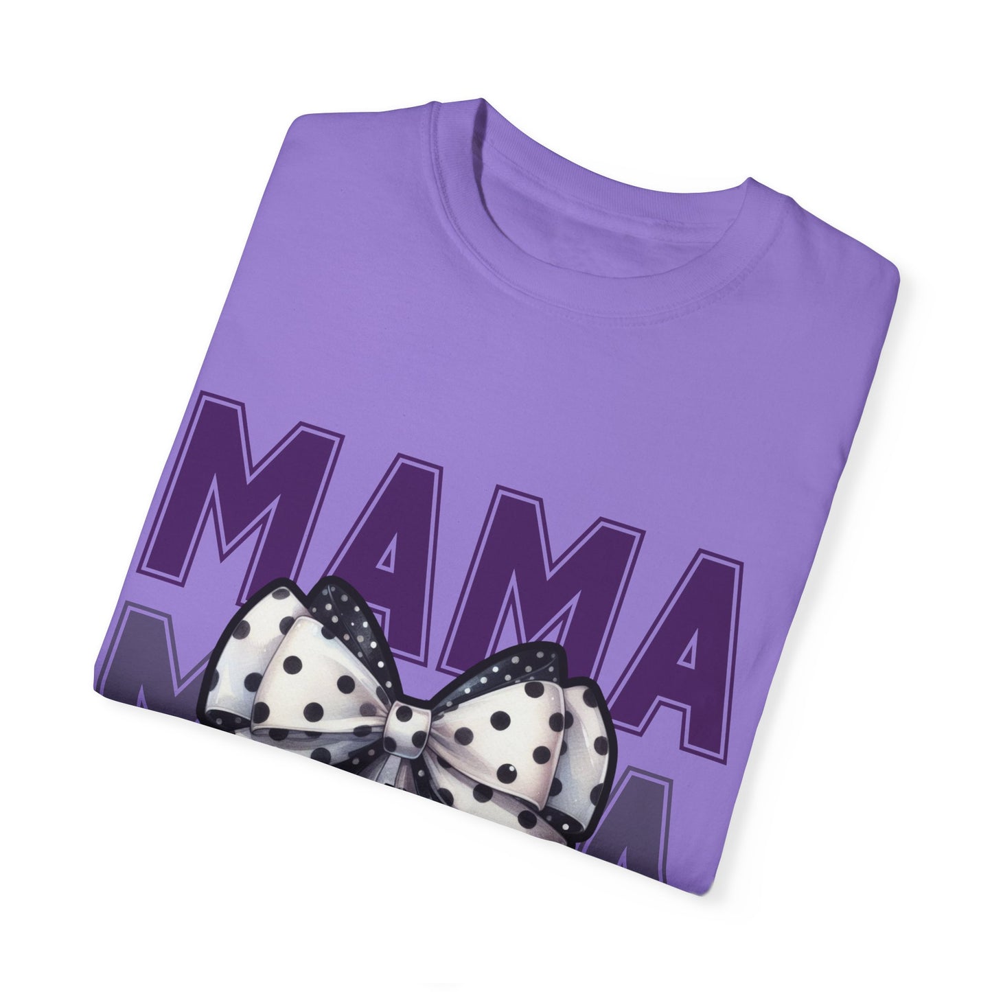 Polka Dot Bow Mama Tee – Retro Glam Mom Vibes comfort colors Unisex T-shirt