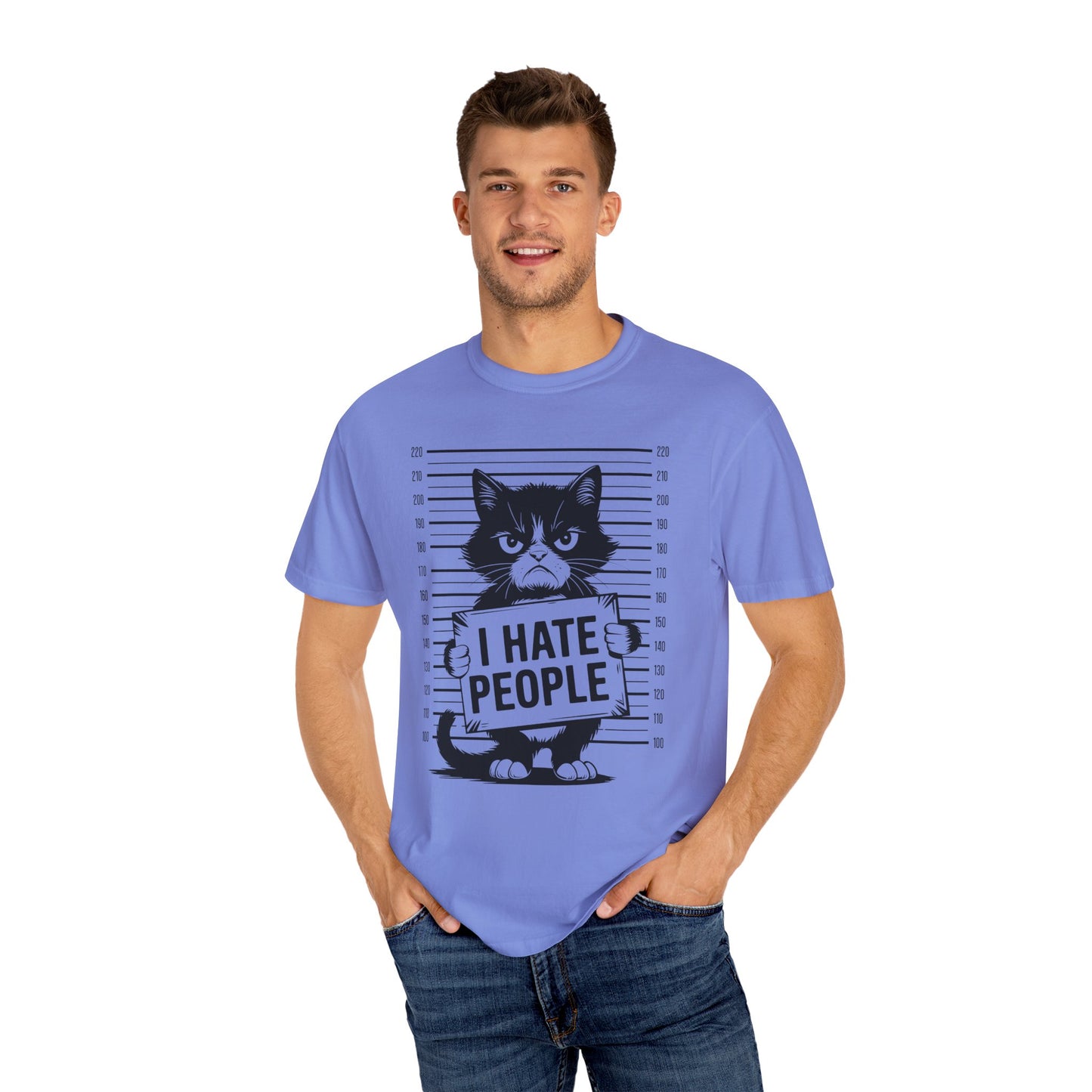 Cat Funny Comfort Colors T-shirt - I Hate People Design