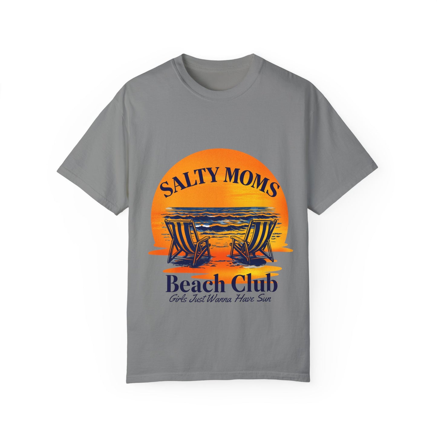 Salty Moms Beach Club T-Shirt - Unisex Garment-Dyed Tee for Beach Lovers