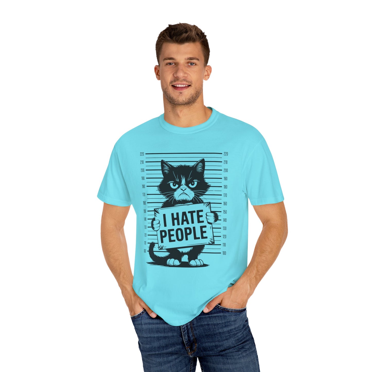 Cat Funny Comfort Colors T-shirt - I Hate People Design