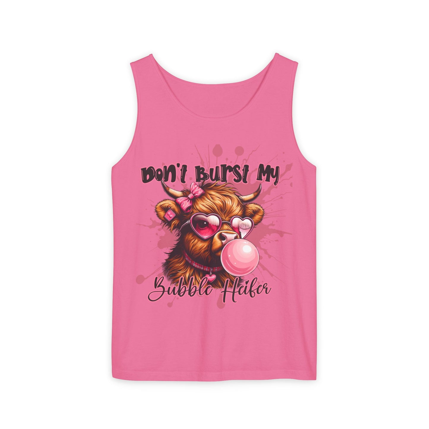 Tank Top - Don't Burst My Bubble Highland Cow Design
