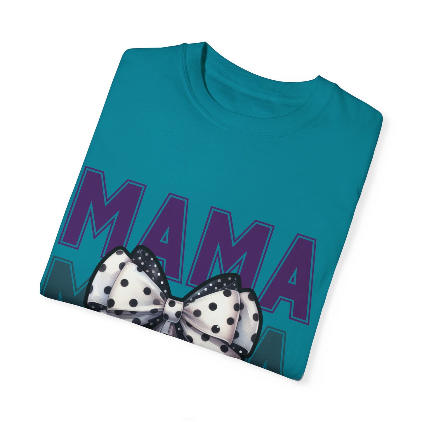 Polka Dot Bow Mama Tee – Retro Glam Mom Vibes comfort colors Unisex T-shirt