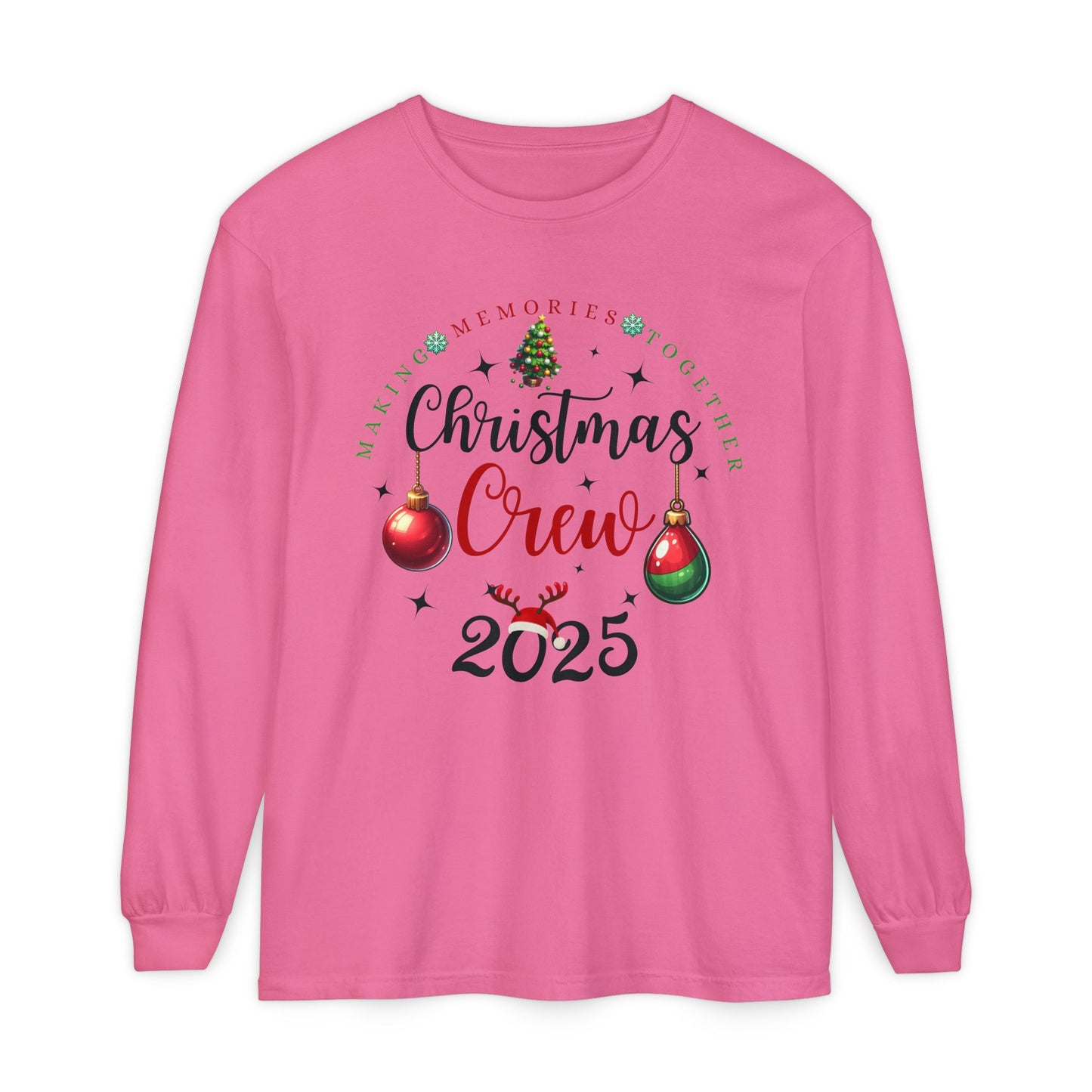Christmas Crew Long Sleeve T-Shirt 2025; Comfort Colors