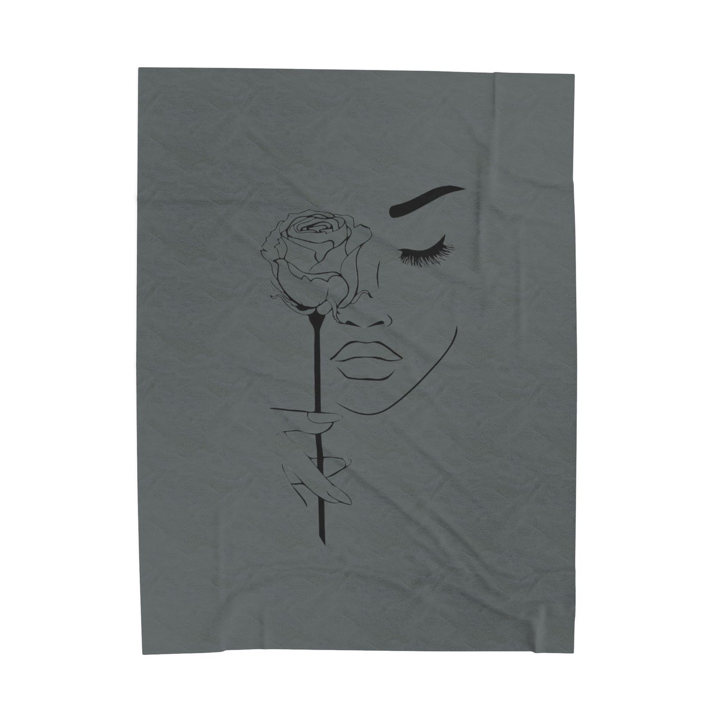 Elegant Rose Velveteen Plush Blanket - Soft Floral Throw for Home Decor & Gift