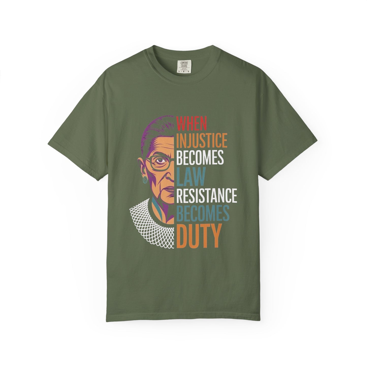 Inspirational RBG Quote Unisex T-shirt | Motivational Tee | Law & Justice Shirt | Gift for Activists & Allies | Everyday Wear, Comfort Colors