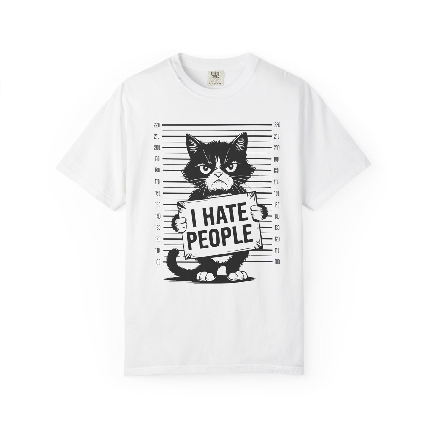 Cat Funny Comfort Colors T-shirt - I Hate People Design
