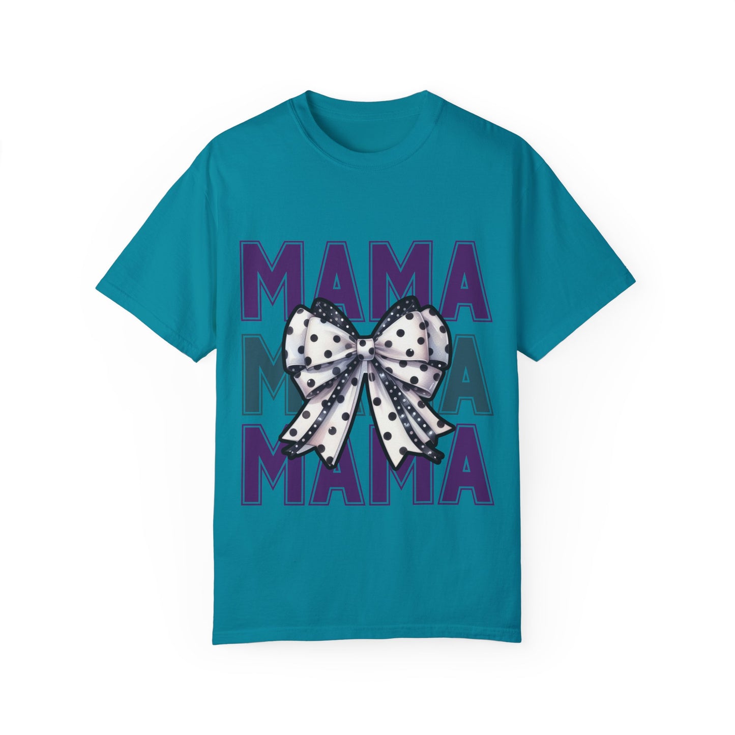 Polka Dot Bow Mama Tee – Retro Glam Mom Vibes comfort colors Unisex T-shirt