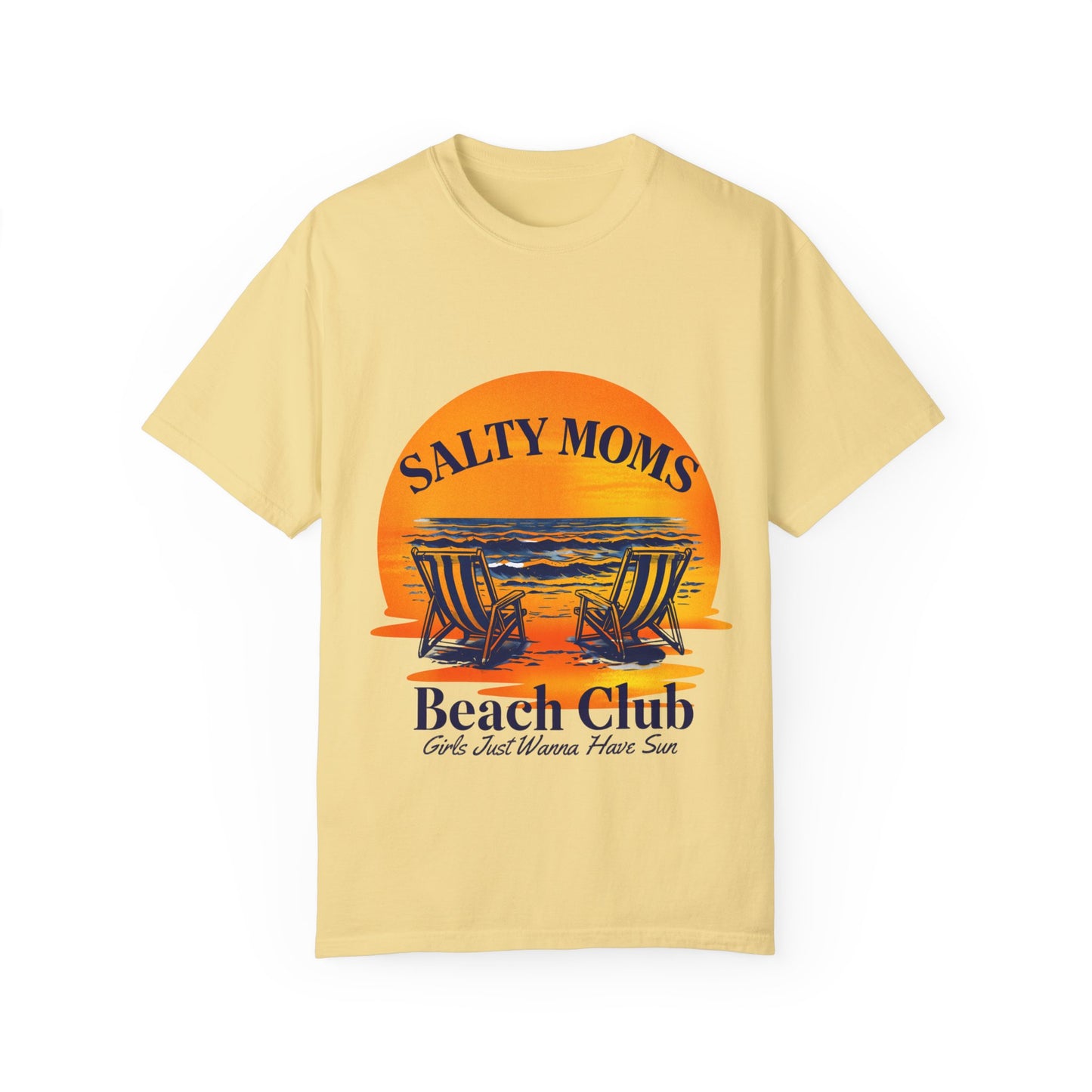 Salty Moms Beach Club T-Shirt - Unisex Garment-Dyed Tee for Beach Lovers