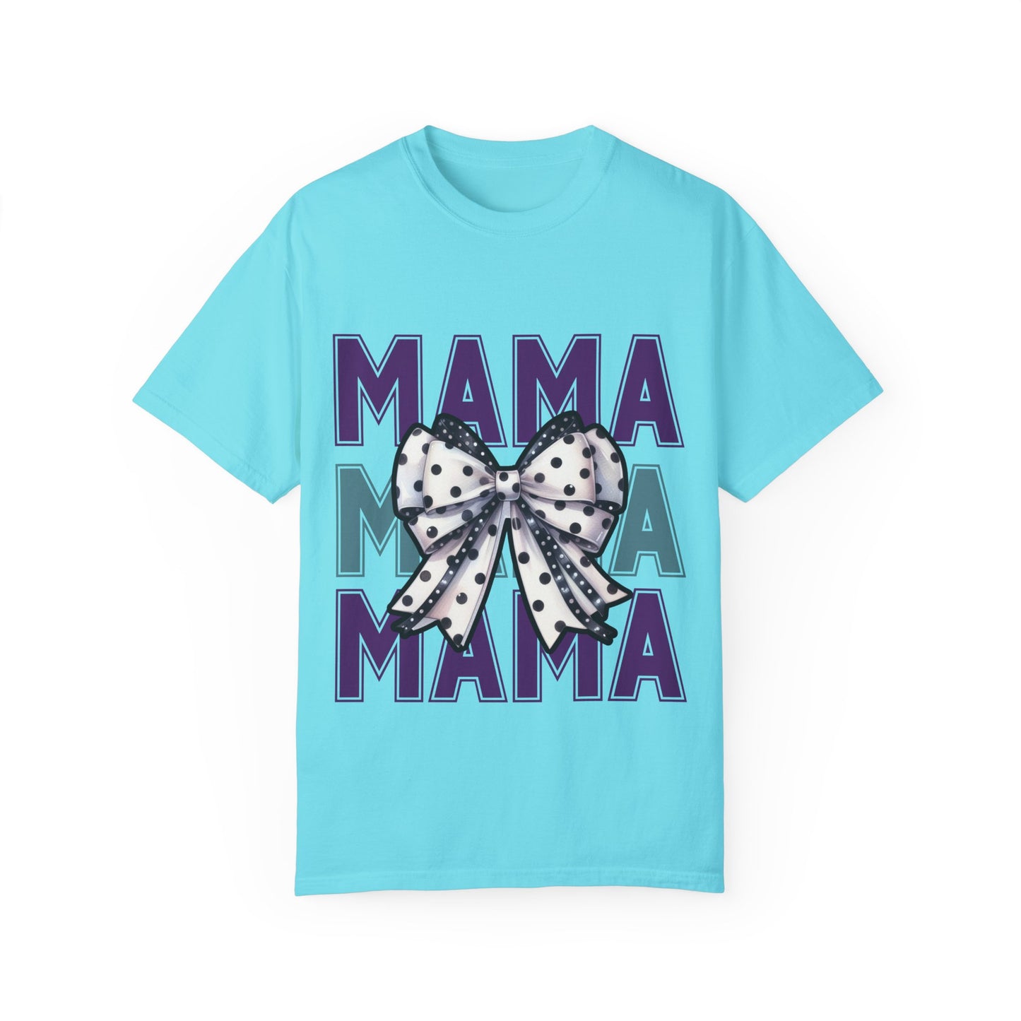 Polka Dot Bow Mama Tee – Retro Glam Mom Vibes comfort colors Unisex T-shirt