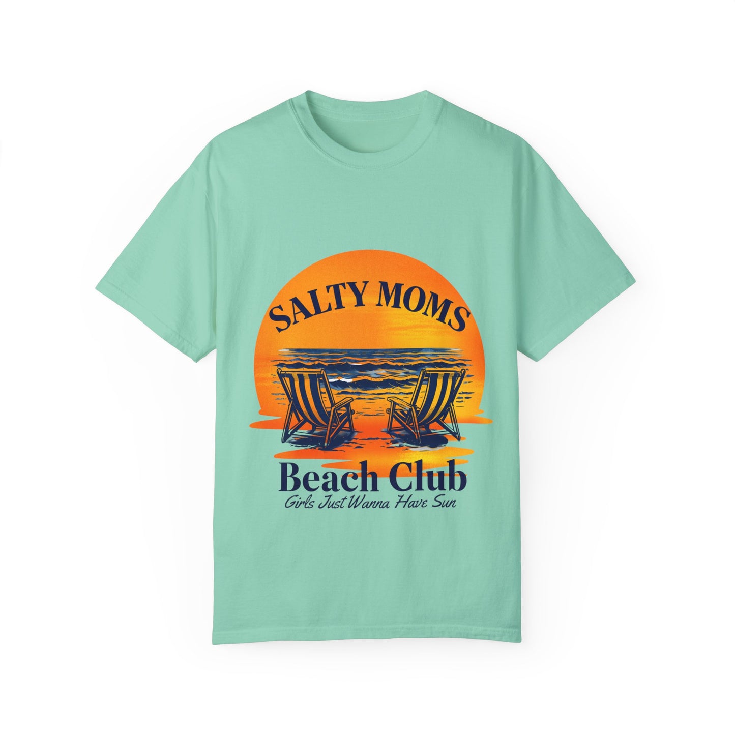 Salty Moms Beach Club T-Shirt - Unisex Garment-Dyed Tee for Beach Lovers