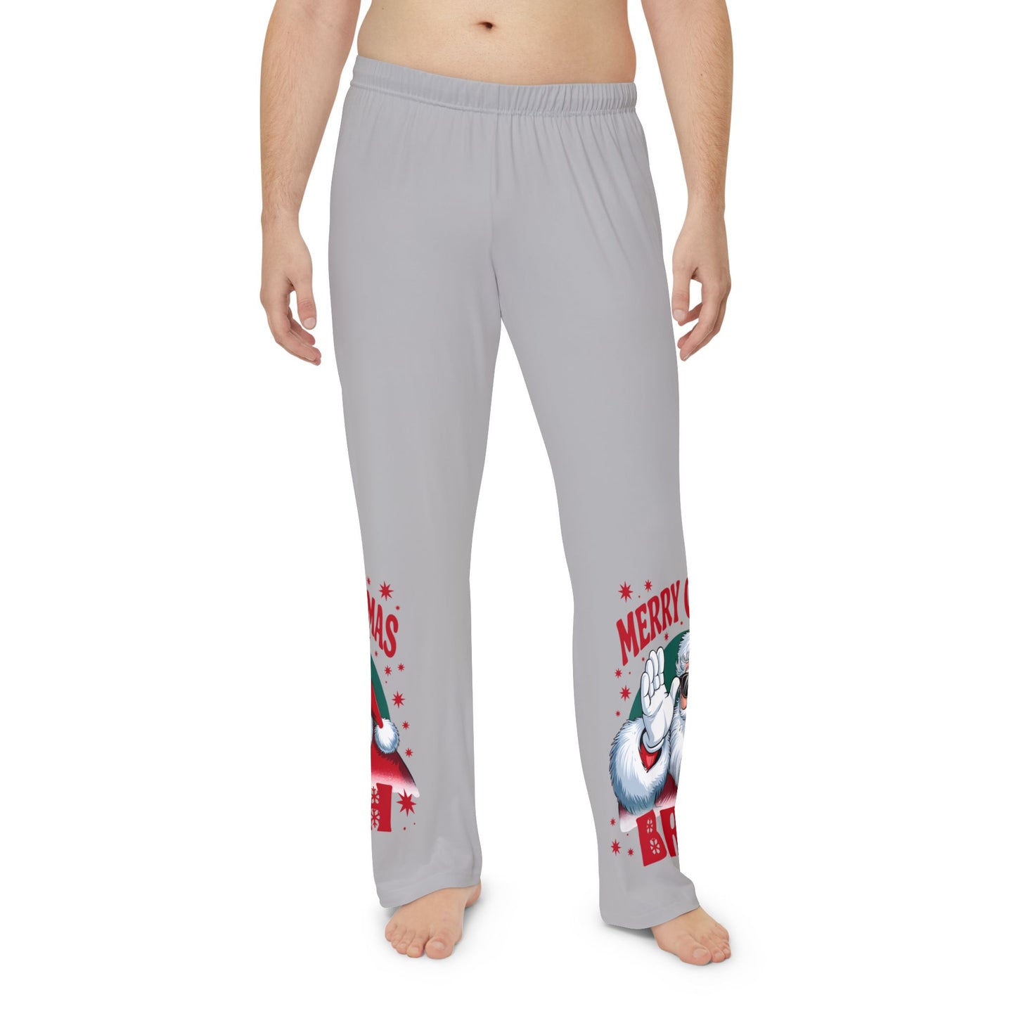 Festive Santa Men's Pajama Pants - Merry Christmas BRUH