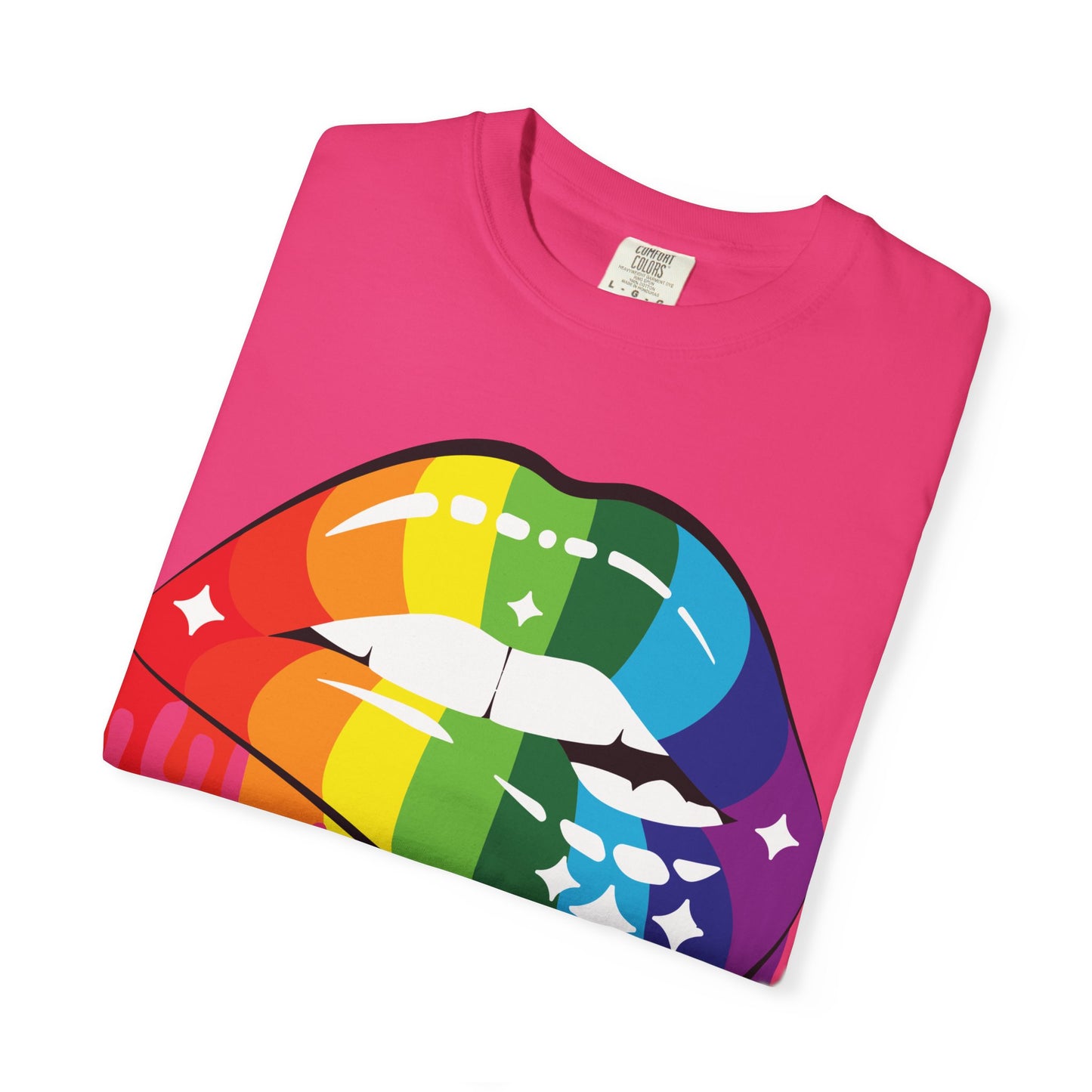 Rainbow Drip Lips Shirt – Bold Pride Graphic Tee, Colorful LGBTQ+ Lip Art, Glitter Dripping Lips Design
