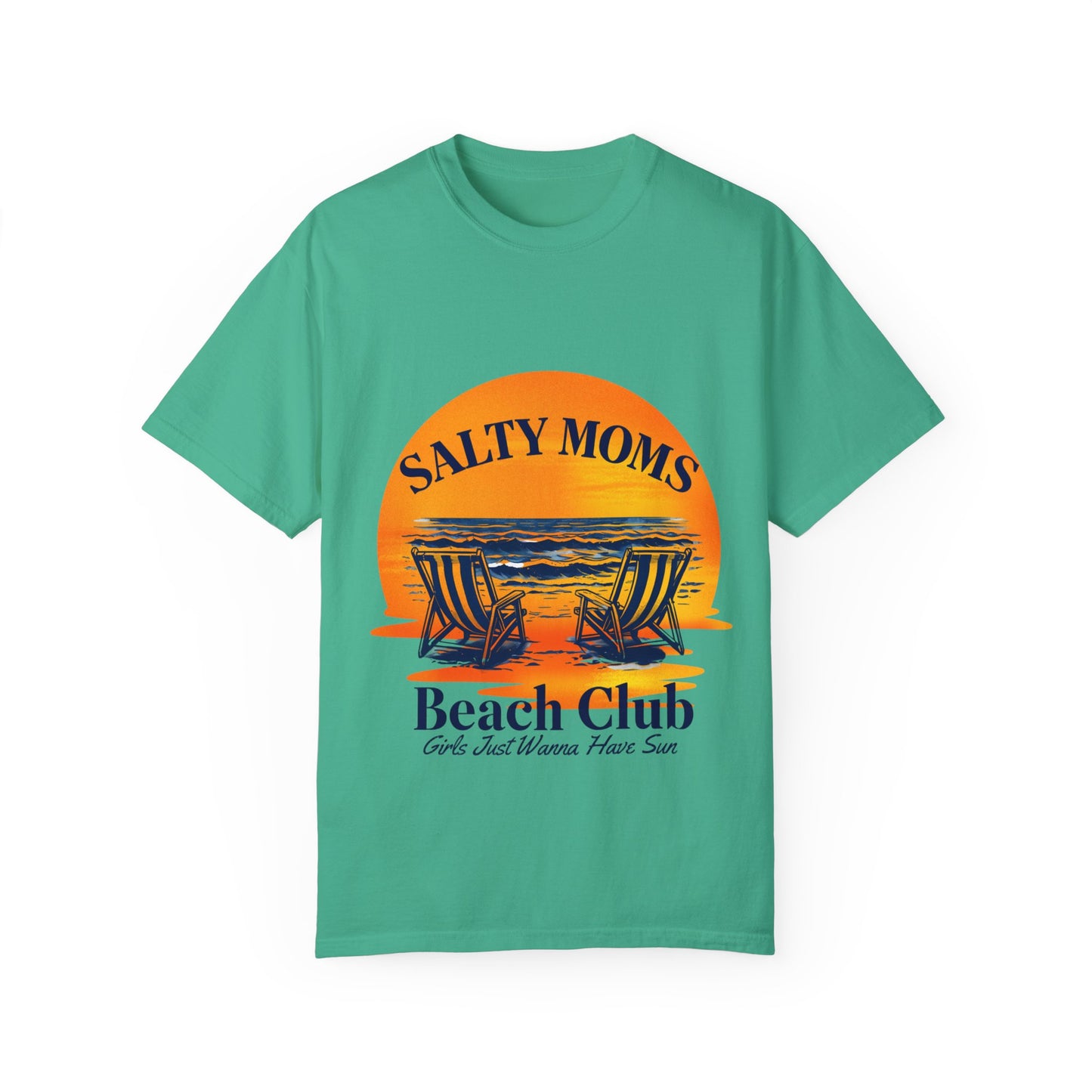 Salty Moms Beach Club T-Shirt - Unisex Garment-Dyed Tee for Beach Lovers