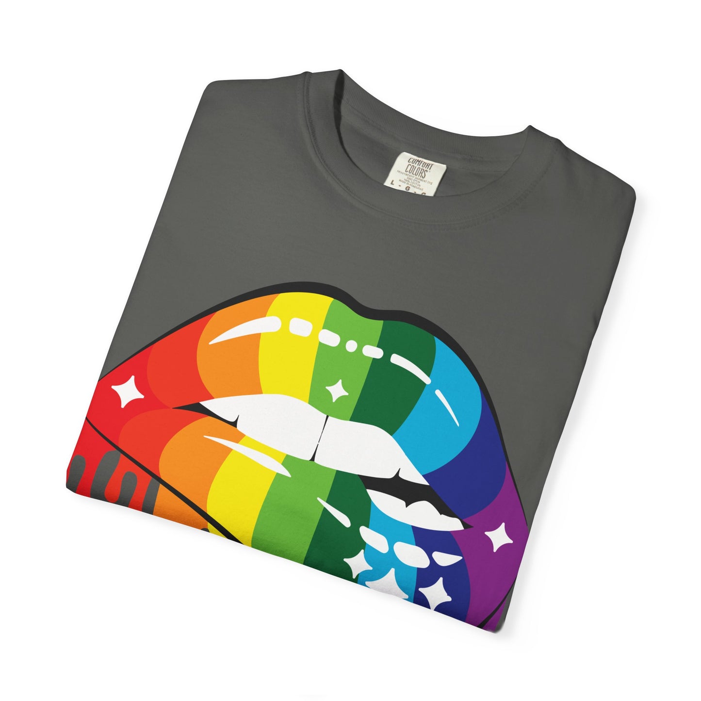 Rainbow Drip Lips Shirt – Bold Pride Graphic Tee, Colorful LGBTQ+ Lip Art, Glitter Dripping Lips Design