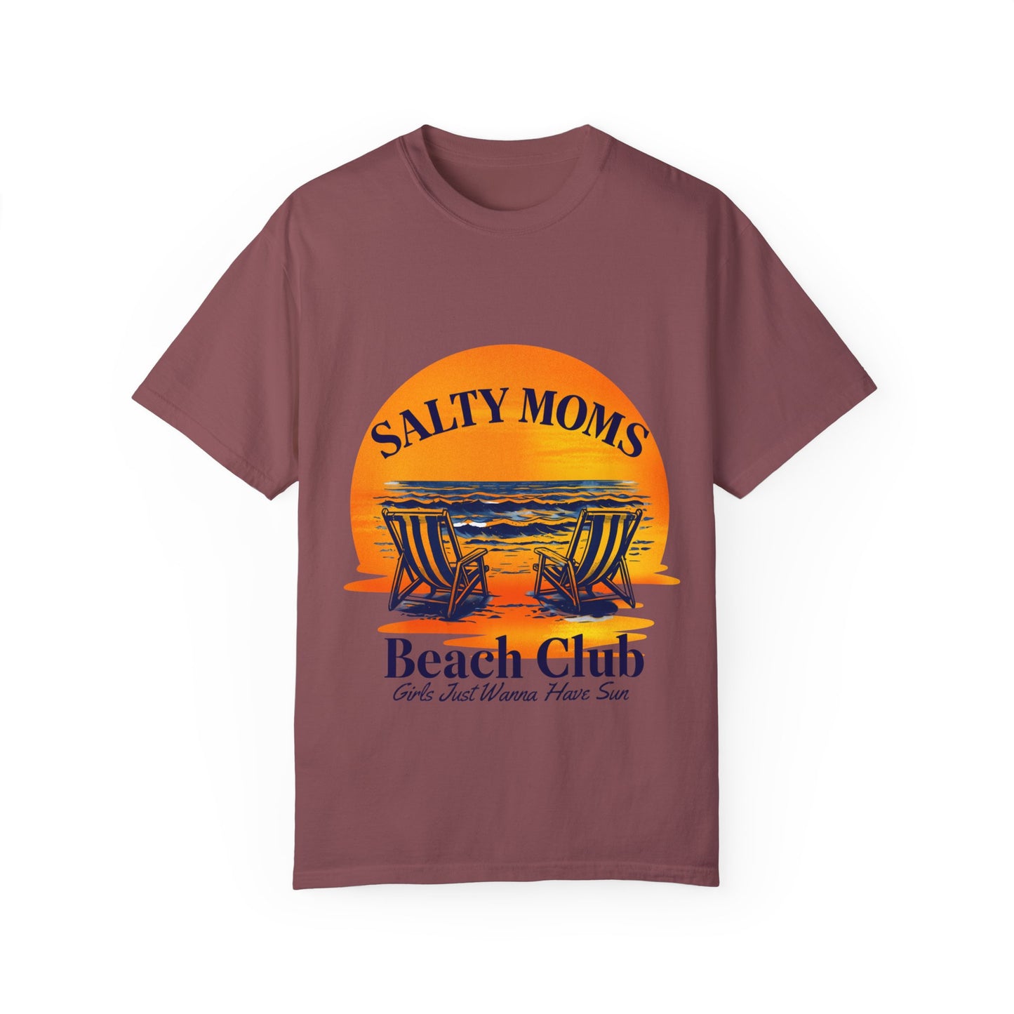 Salty Moms Beach Club T-Shirt - Unisex Garment-Dyed Tee for Beach Lovers