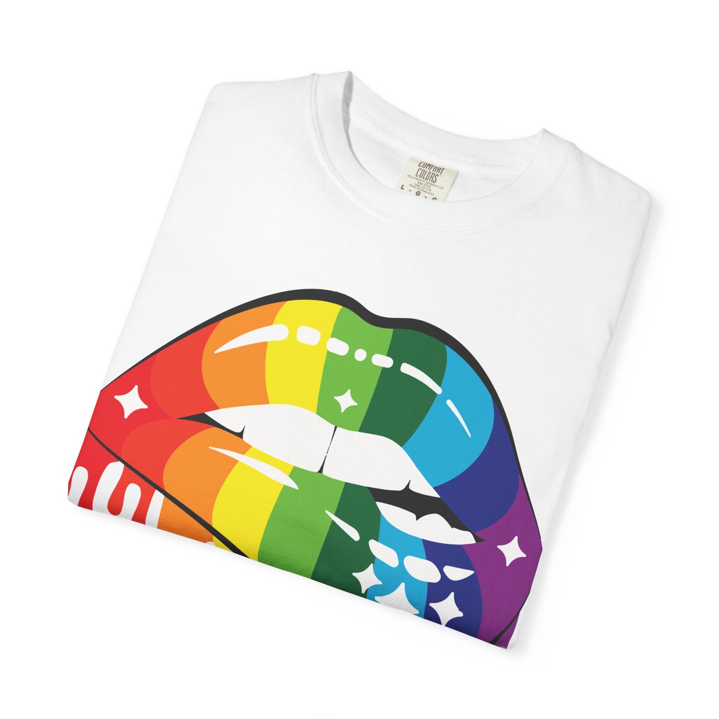 Rainbow Drip Lips Shirt – Bold Pride Graphic Tee, Colorful LGBTQ+ Lip Art, Glitter Dripping Lips Design