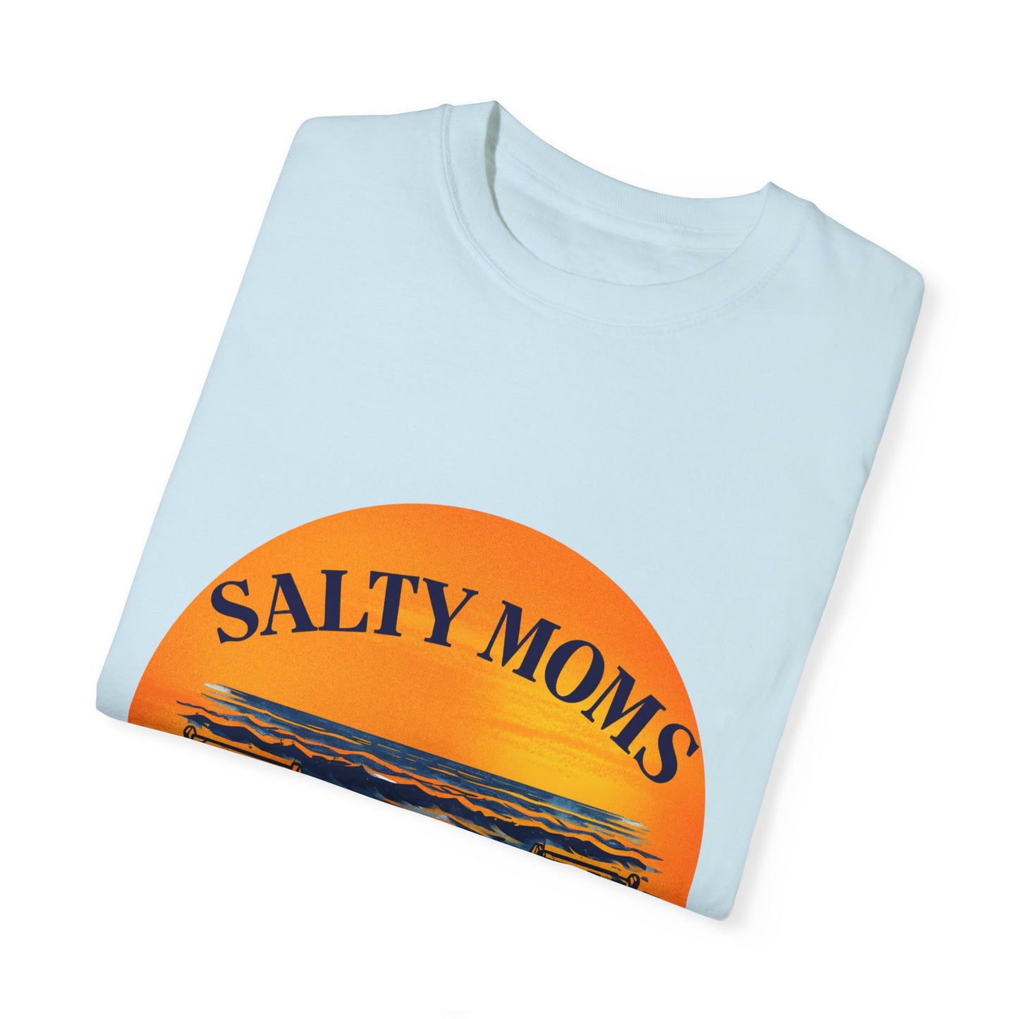 Salty Moms Beach Club T-Shirt - Unisex Garment-Dyed Tee for Beach Lovers