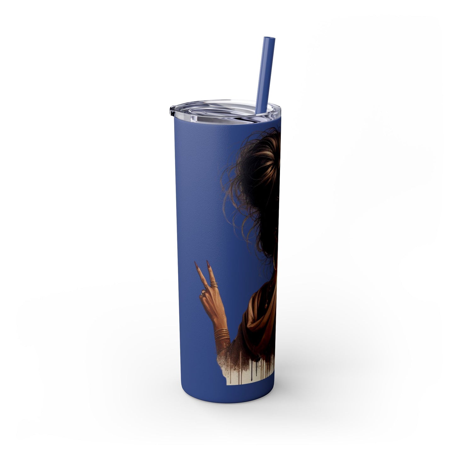 GO ASK YOUR DAD Stylish 20oz Skinny Tumbler with Straw - Go For It Design