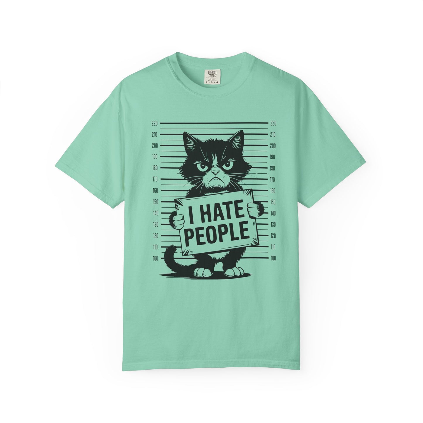 Cat Funny Comfort Colors T-shirt - I Hate People Design