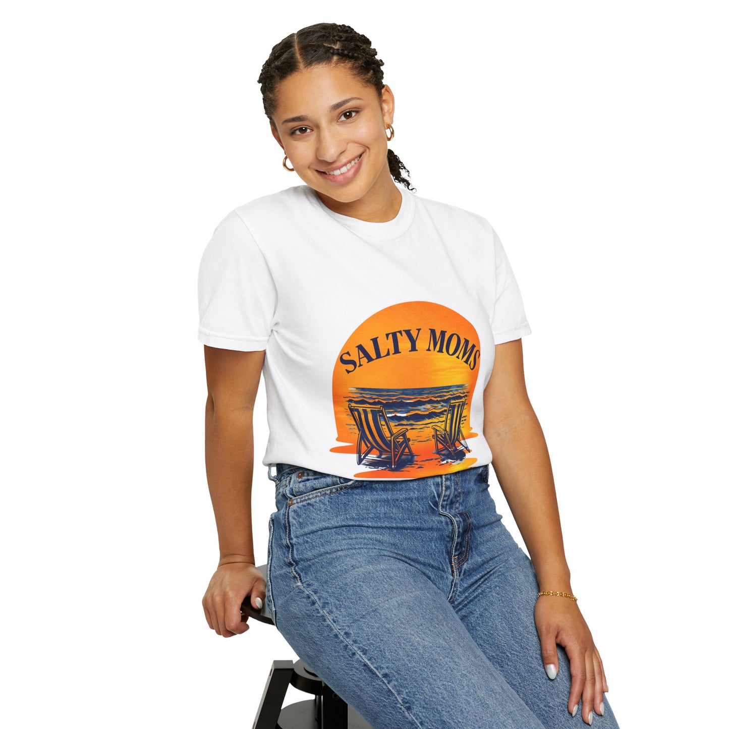 Salty Moms Beach Club T-Shirt - Unisex Garment-Dyed Tee for Beach Lovers