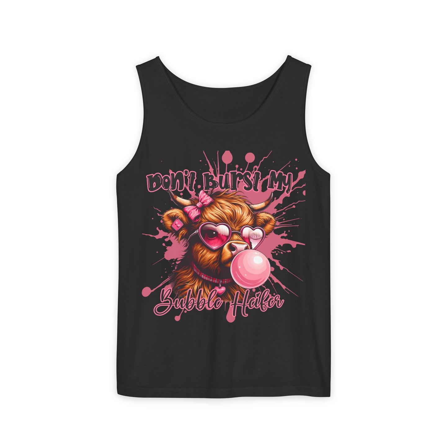 Tank Top - Don't Burst My Bubble Highland Cow Design