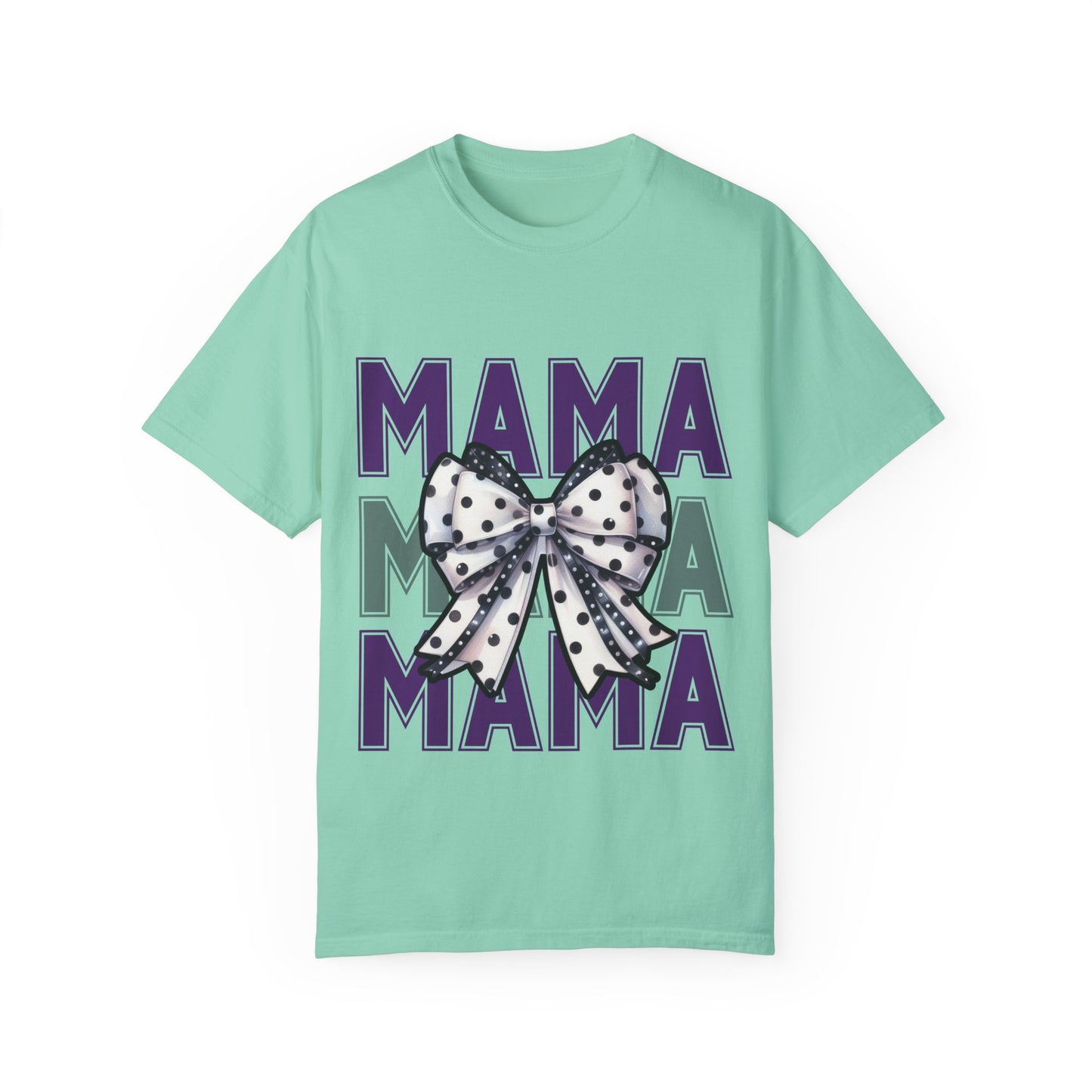 Polka Dot Bow Mama Tee – Retro Glam Mom Vibes comfort colors Unisex T-shirt