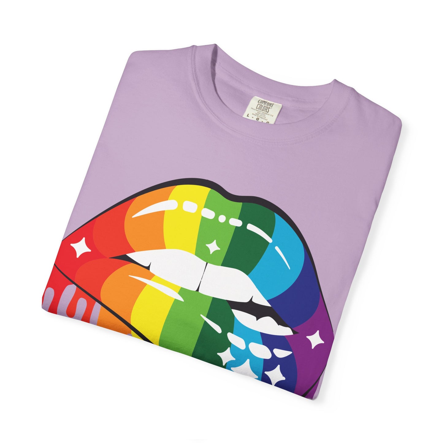 Rainbow Drip Lips Shirt – Bold Pride Graphic Tee, Colorful LGBTQ+ Lip Art, Glitter Dripping Lips Design