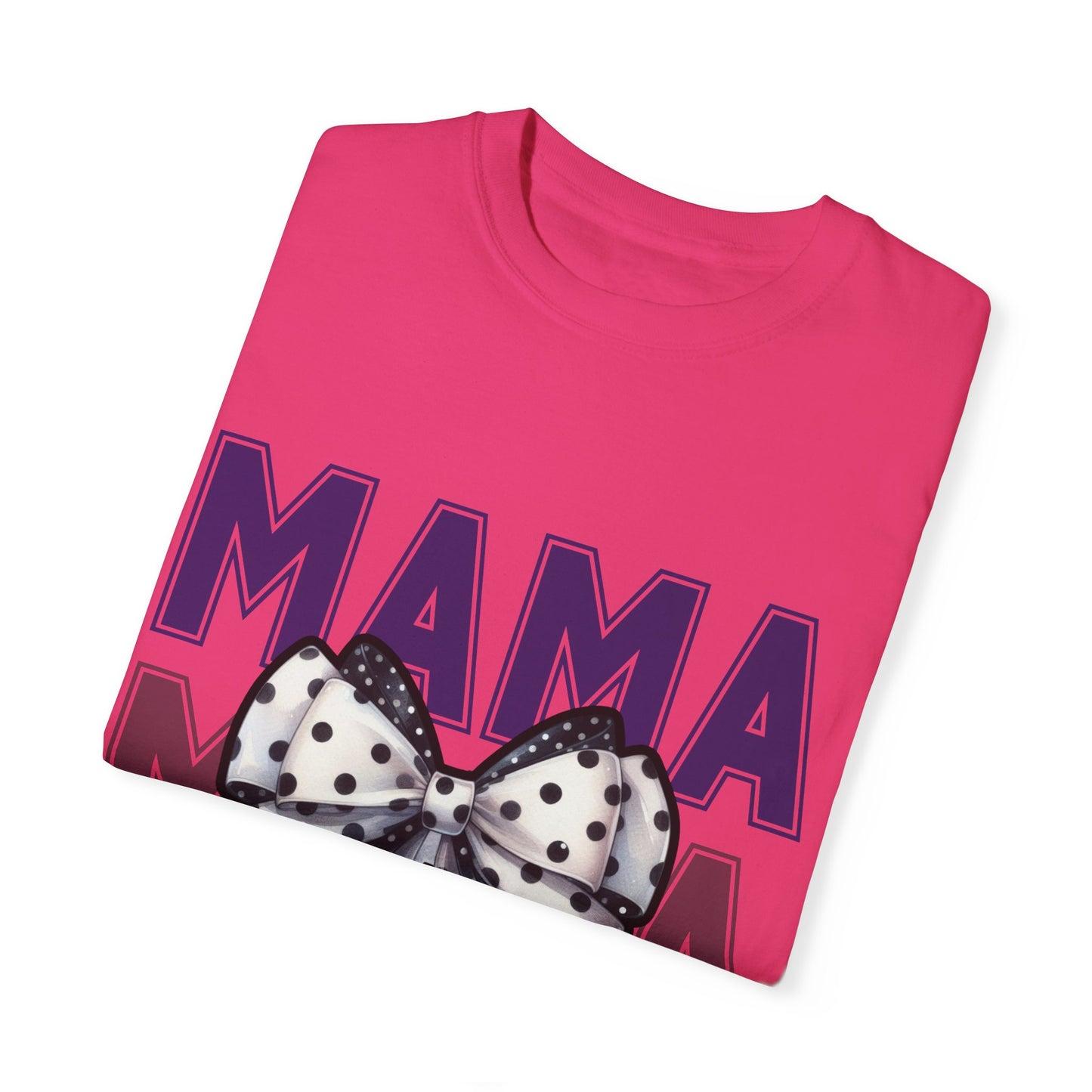 Polka Dot Bow Mama Tee – Retro Glam Mom Vibes comfort colors Unisex T-shirt