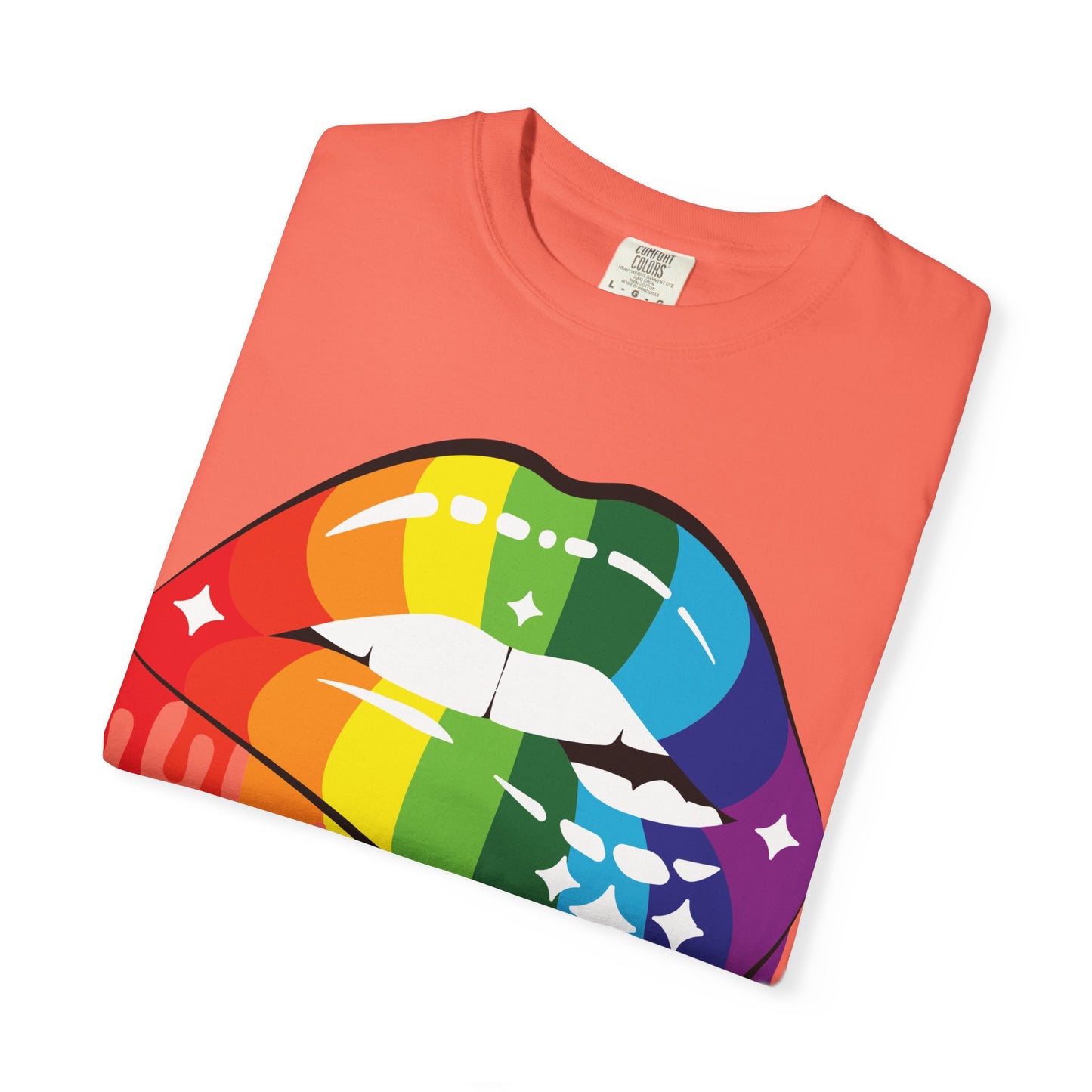 Rainbow Drip Lips Shirt – Bold Pride Graphic Tee, Colorful LGBTQ+ Lip Art, Glitter Dripping Lips Design