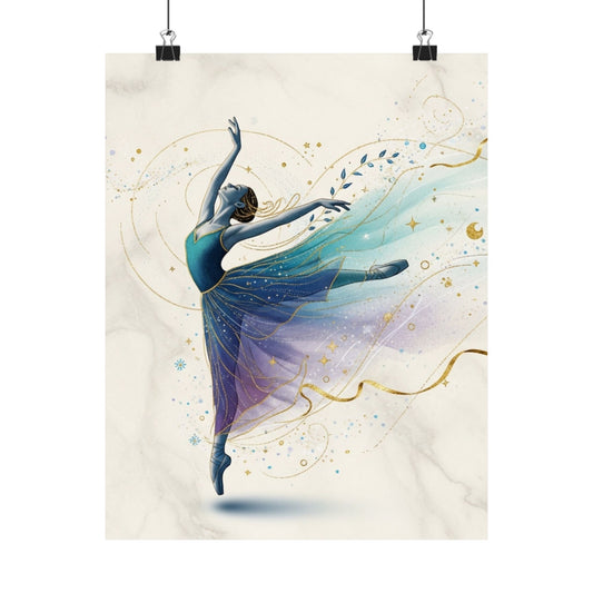 Ballerina Dance Art Satin Poster — Elegant Ballet Wall Decor