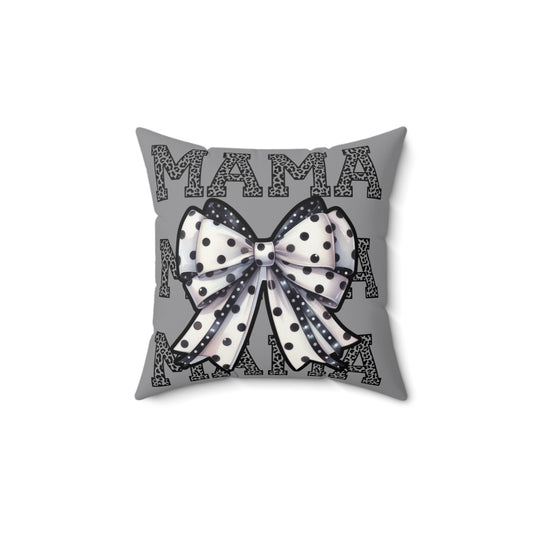 Square Pillow Mama Bow Design