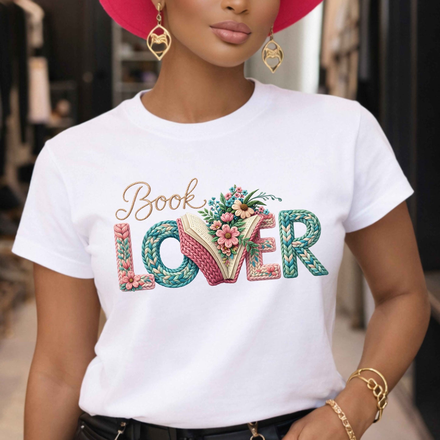Book Lover T-Shirt — Floral 'Book Lover' Graphic Tee