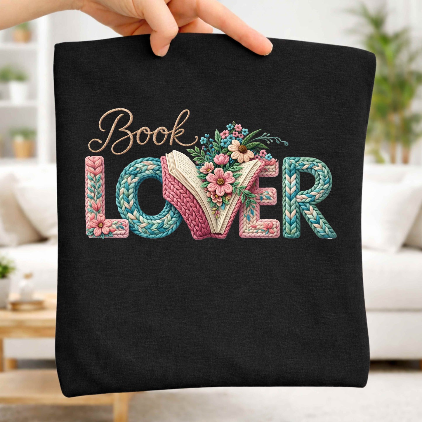 Book Lover T-Shirt — Floral 'Book Lover' Graphic Tee