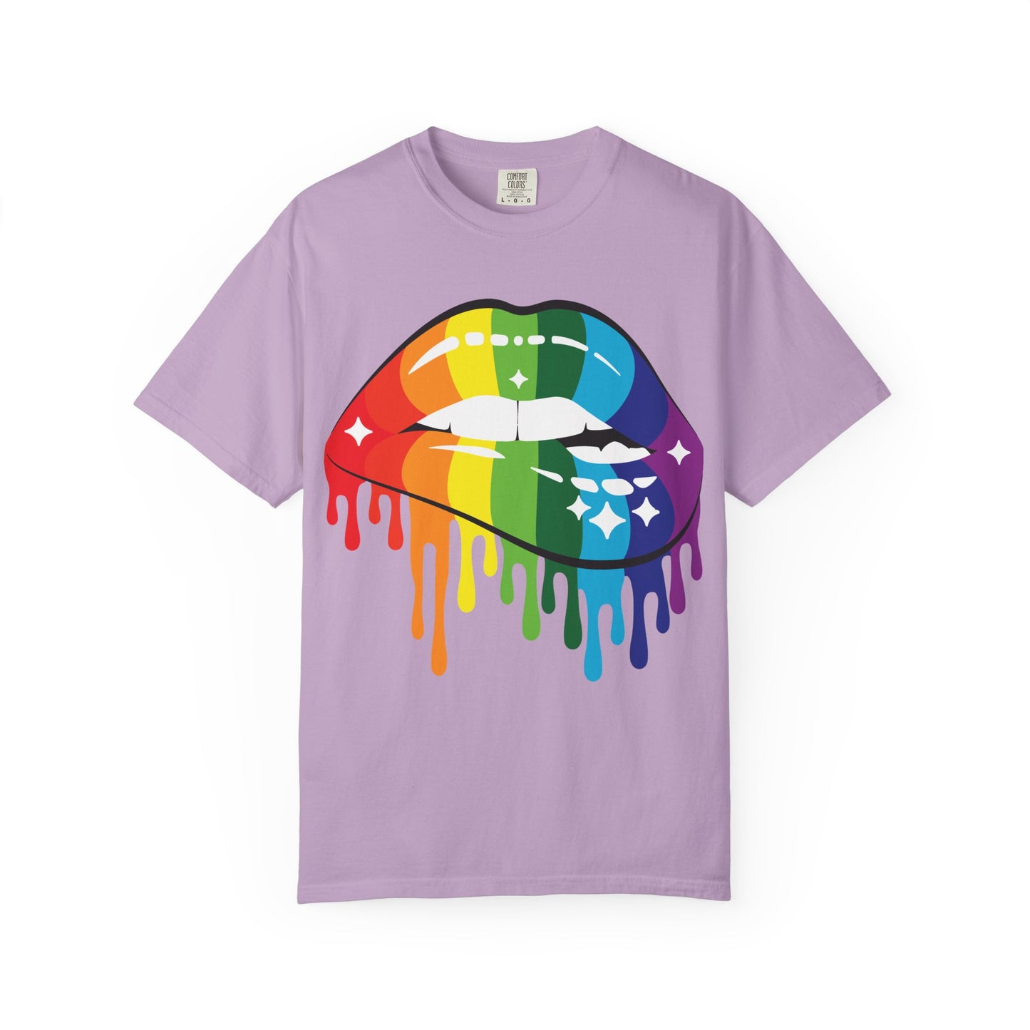 Rainbow Drip Lips Shirt – Bold Pride Graphic Tee, Colorful LGBTQ+ Lip Art, Glitter Dripping Lips Design